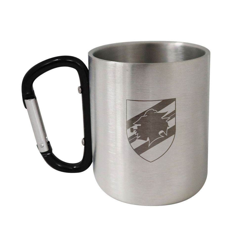 MUG IN ACCIAIO CON MOSCHETTONE E INCISIONE LASER LOGO UFFICIALESAMPDOR