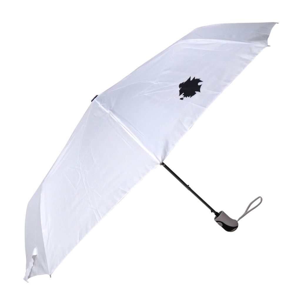 OMBRELLO TASCABILE BIANCO PERSONALIZZATO SU 2SPICCHI OPPOSTI CON LOGO SA