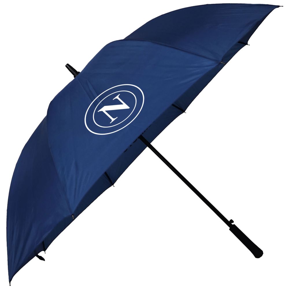OMBRELLO GRANDE BLU NAVY CON APERTURA AUTOMATICA LOGO NAPOLI