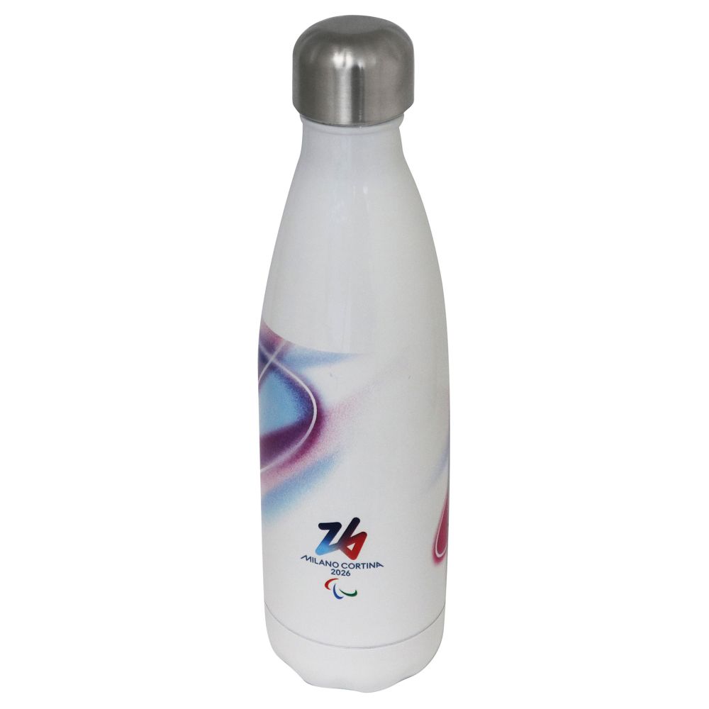 BORRACCIA TERMICA BIANCA 500 ML PARALYMPIC LOOK ROSSO STAMPATO A COLORI