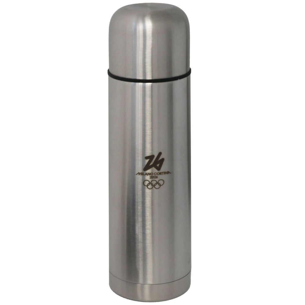 THERMOS ACCIAIO INOX 750 ML CON CUSTODIA OLYMPIC EMBLEMA MONOCROMATICO L