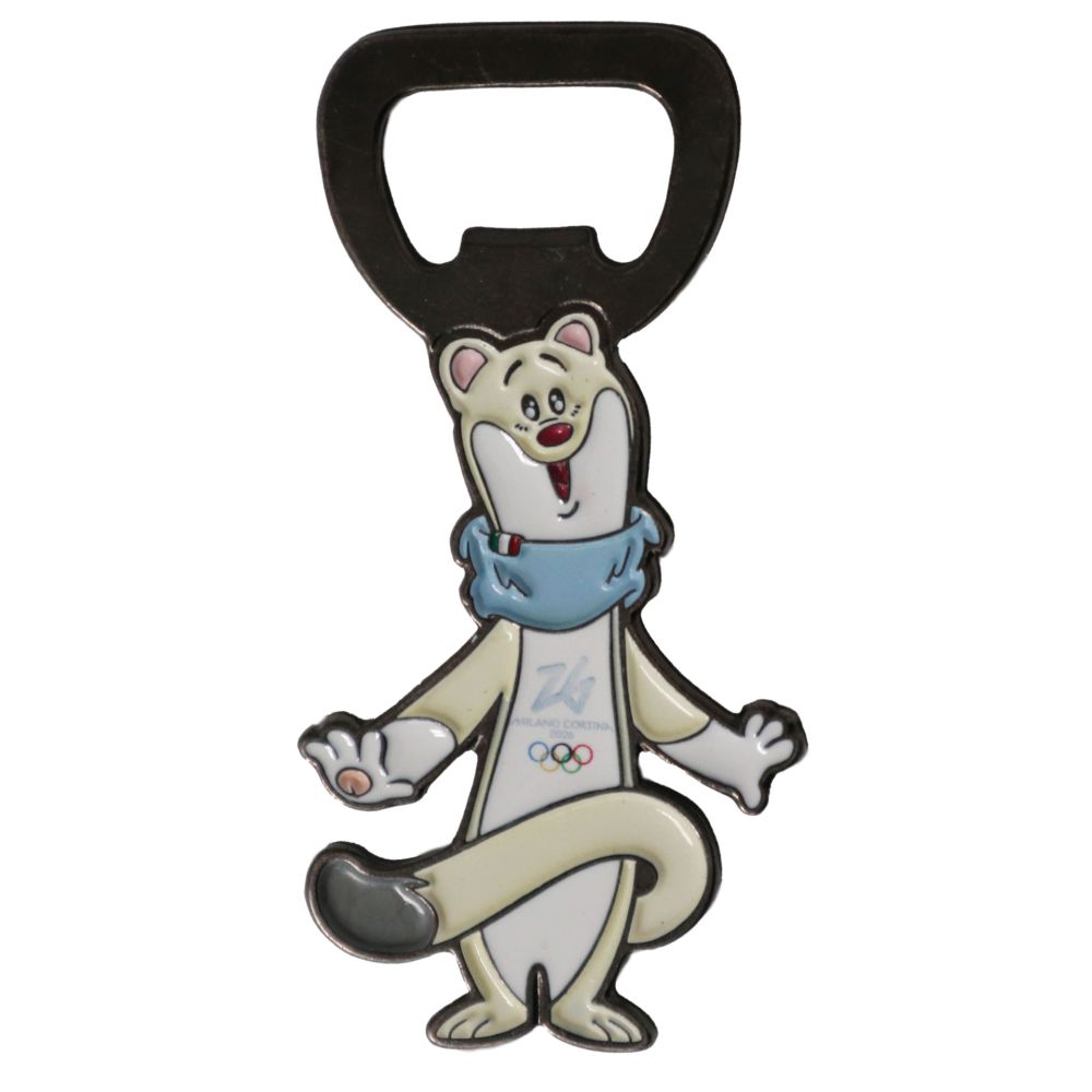 APRIBOTTIGLIE SAGOMATO IN METALLO SMALTATO OLYMPIC MASCOT TINA COLORATO