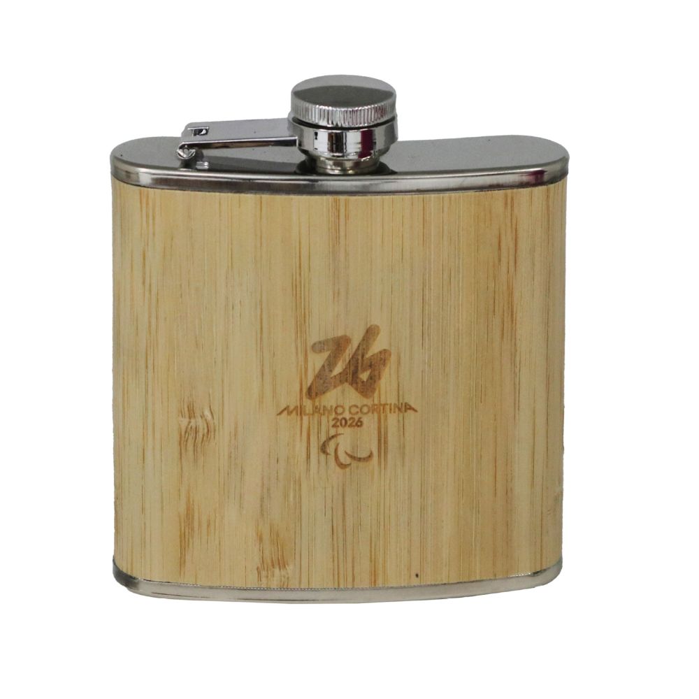 BORRACCETTA ACCIAIO INOX E BAMBU' 175 ML PARALYMPIC EMBLEMA INCISO A LAS