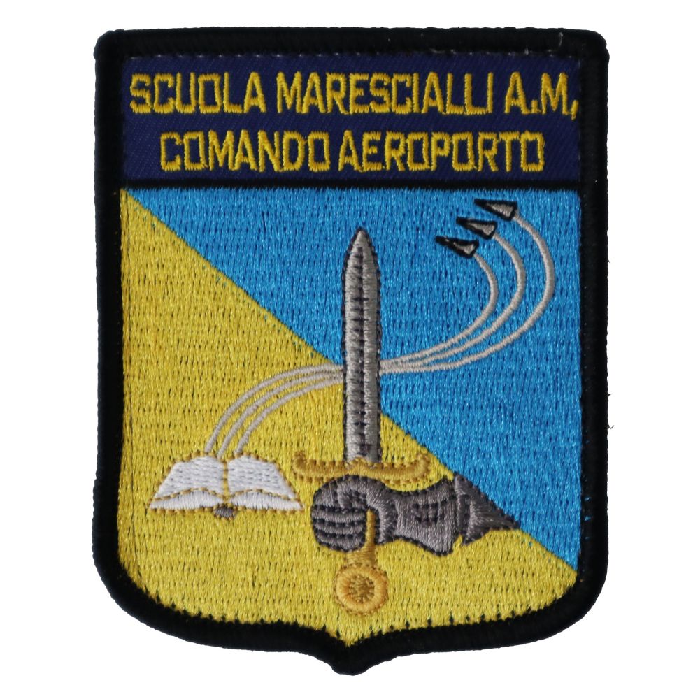 PATCH RICAMATA CON VELCRO 70X90MM SCUOLA MARESCIALLI AM COMANDO AEROP.