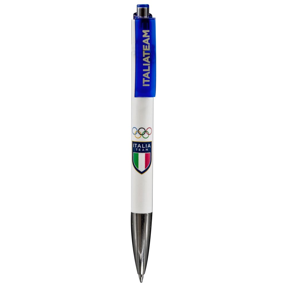 PENNA ABS FONDO BIANCO LUCIDO PUNTALE CROMATO OLYMPIC+ITALIA TEAM EMBLEM