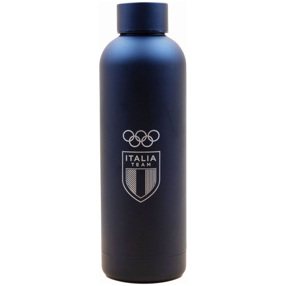 BORRACCIA TERMICA BLU IN ACCIAIO 500 ML OLYMPIC+ITALIA TEAM EMBLEMA BIAN