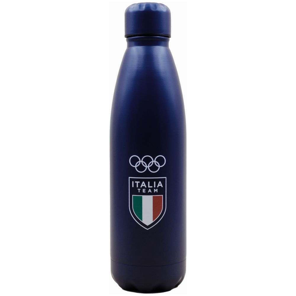 BORRACCIA TERMICA BLU OPACO 500 ML OLYMPIC+ITALIA TEAM EMBLEMA BIANCHI