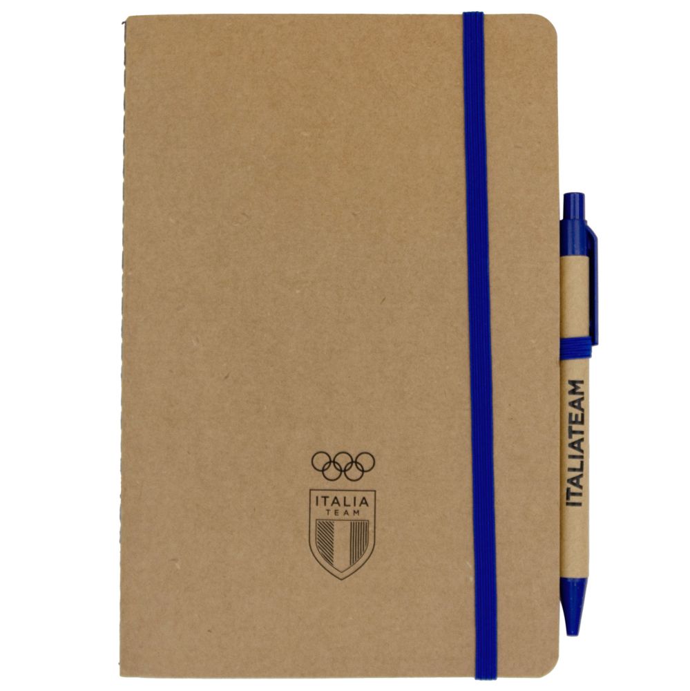 TACCUINO E PENNA IN CARTONE RICICLATO 120 PAGINE BIANCHE F.TO A5 OLYMPIC