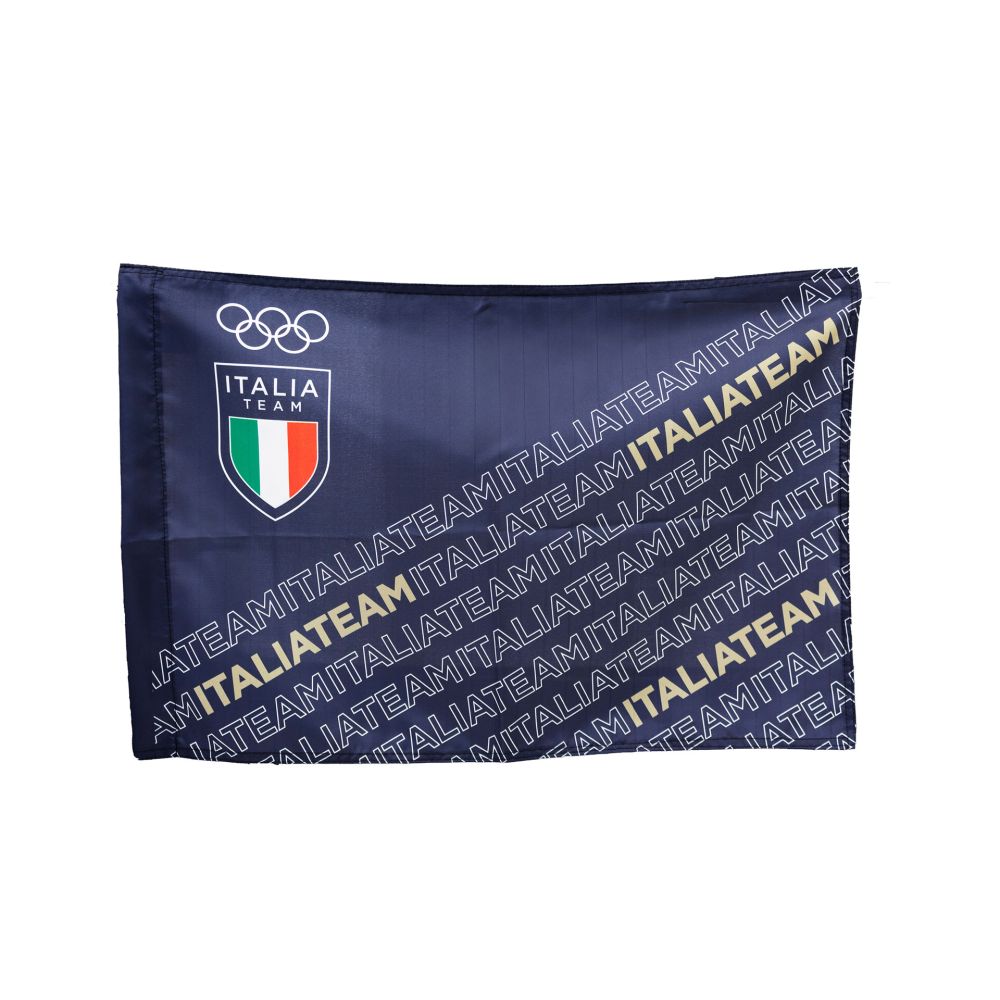 BANDIERA IN POLIESTERE 100X70CM SENZA ASTA FONDO BLU E TEXTURE ITALIATEA