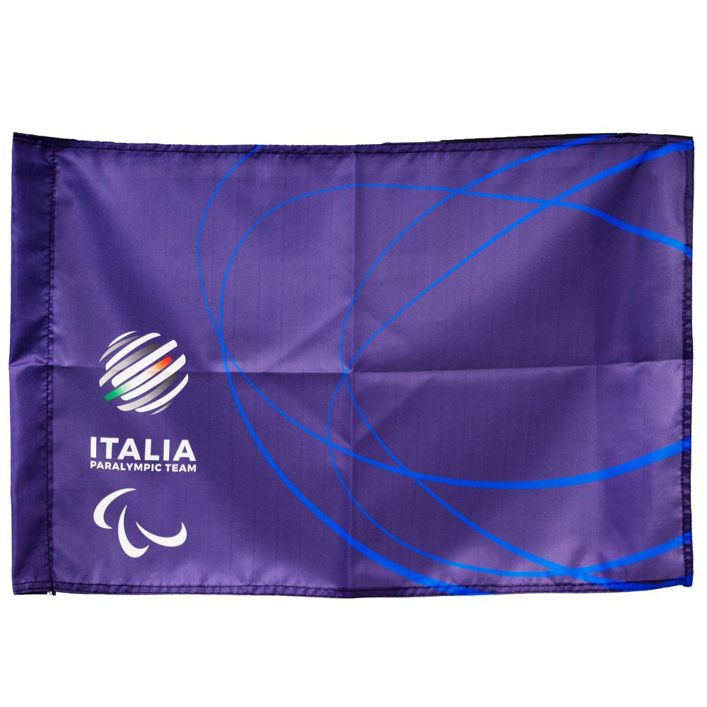 BANDIERA IN POLIESTERE 150X100CM SENZA ASTA FONDO BLU PARALYMPIC+ITALIA