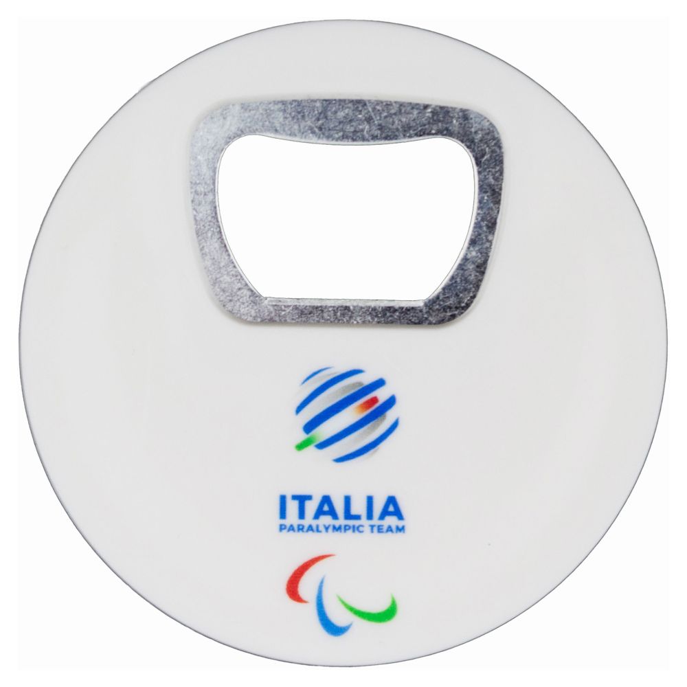 MAGNETE APRIBOTTIGLIE IN ABS DIA 67 MMPARALYMPIC+ITALIA PARALYMPIC TEA