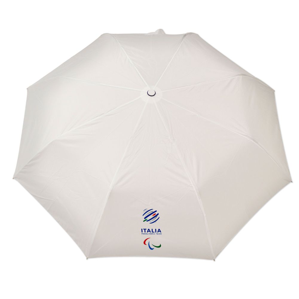 OMBRELLO AUTOMATICO TASCABILE BIANCO PARALYMPIC+ITALIA PARALYMPIC TEAM E