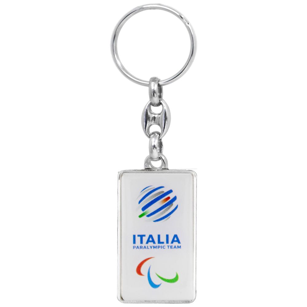 PORTACHIAVI METALLO RETTANGOLARE STAMPATO PARALYMPIC+ITALIA PARALYMPIC T