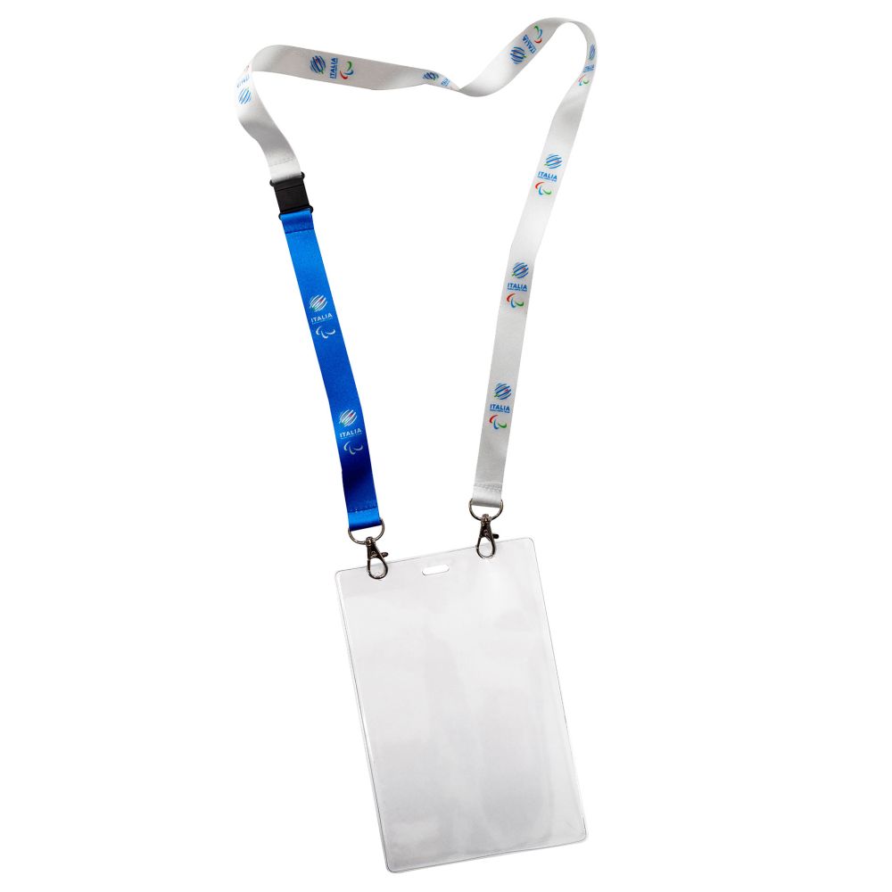 PORTAPASS CON BUSTINA NASTRO 20 MMPARALYMPIC+ITALIA PARALYMPIC TEAM EM