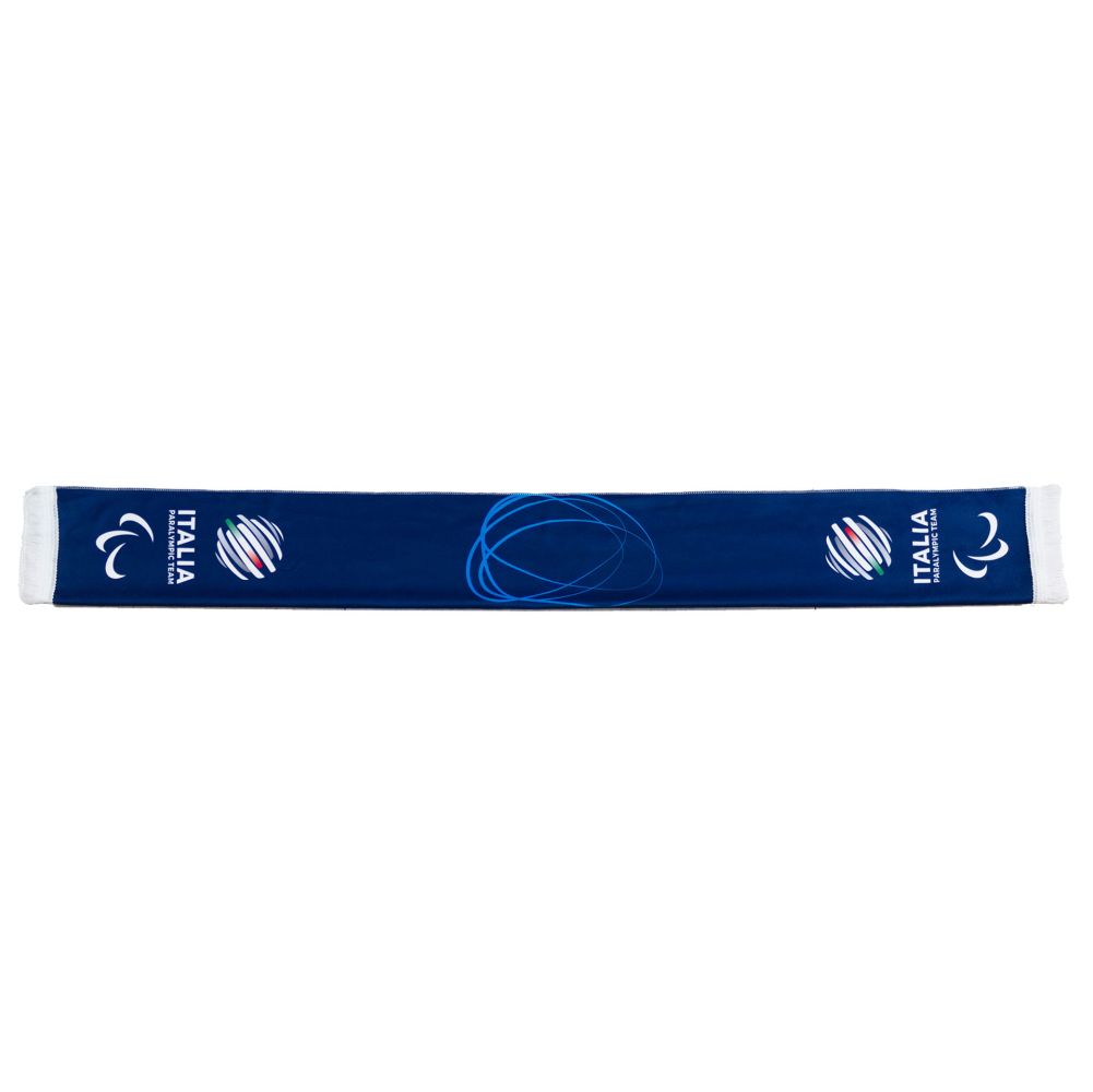 SCIARPA IN POLIPILE STAMPATA BLU 130X17CM PARALYMPIC+ITALIA PARALYMPIC T