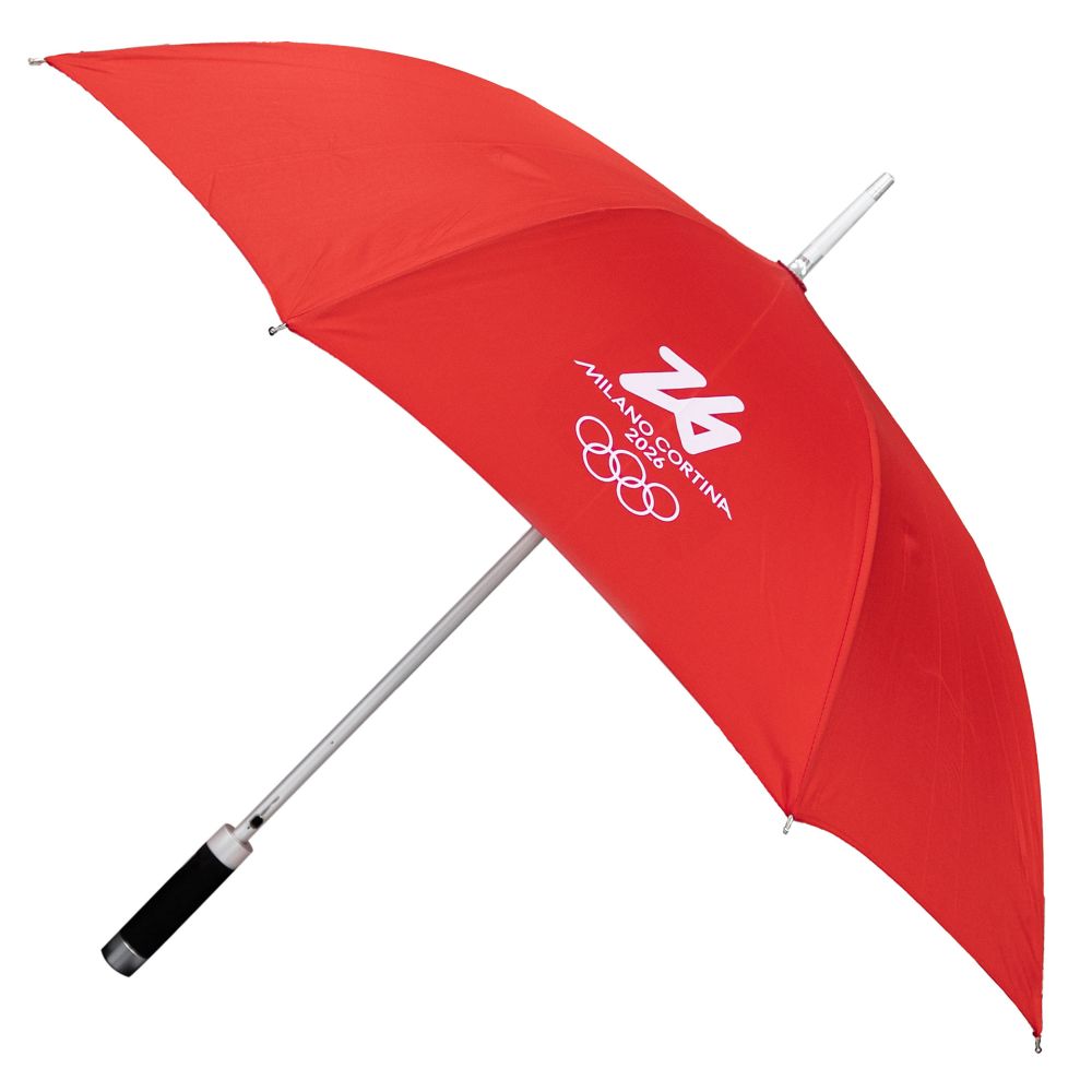 OMBRELLO AUTOMATICO ROSSO OLYMPIC EMBLEMA BIANCO
