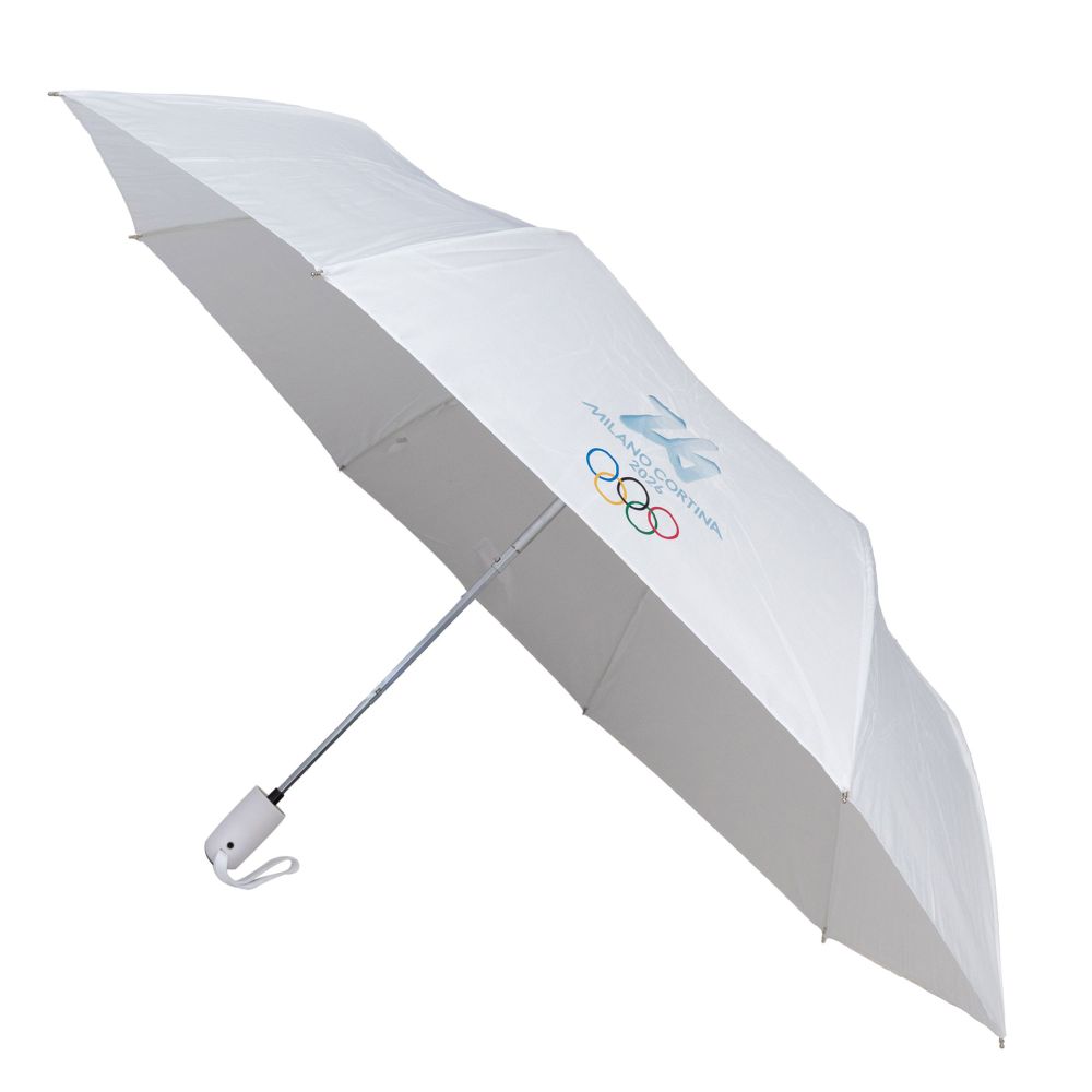 OMBRELLO AUTOMATICO TASCABILE BIANCO OLYMPIC EMBLEMA COLORATO