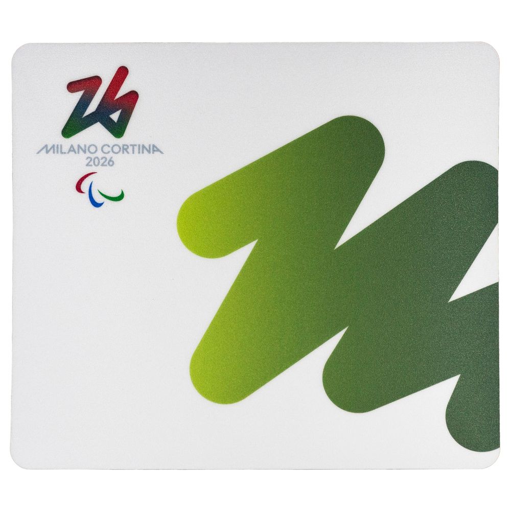 MOUSEPAD RETTANGOLARE DIM. 23X20,5 FONDO BIANCO PARALYMPIC EMBLEMA E SIG