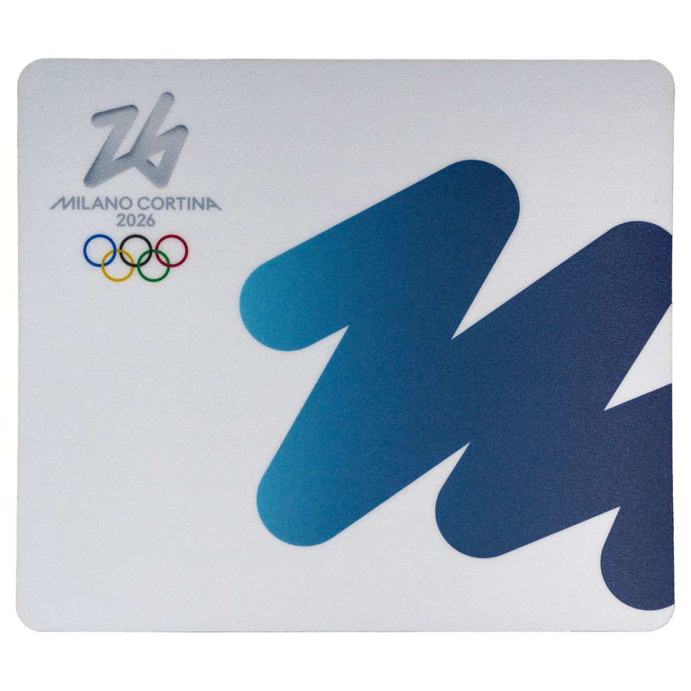MOUSEPAD RETTANGOLARE DIM. 23X20,5 FONDO BIANCO OLYMPIC EMBLEMA E SIGN C