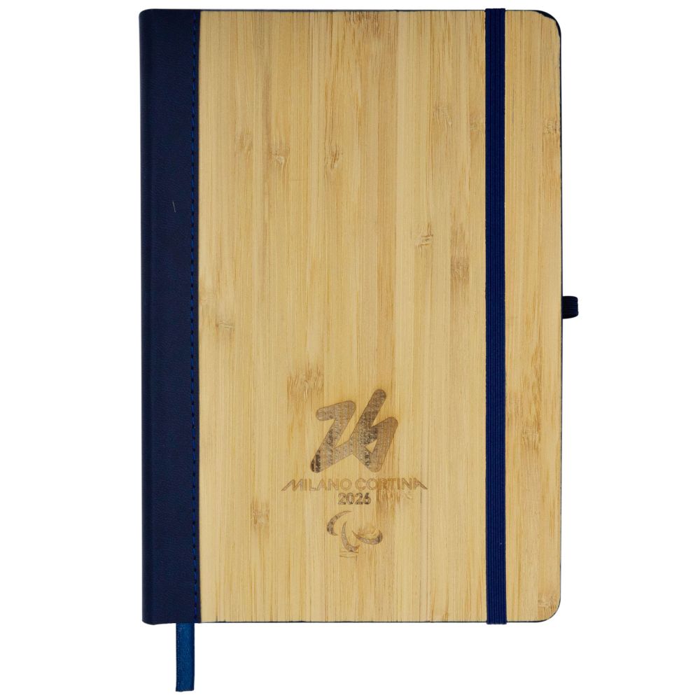 TACCUINO IN PUCOPERTINA IN BAMBU' F.TO A5, 96 PAG. A RIGHE, DETTAGLI N