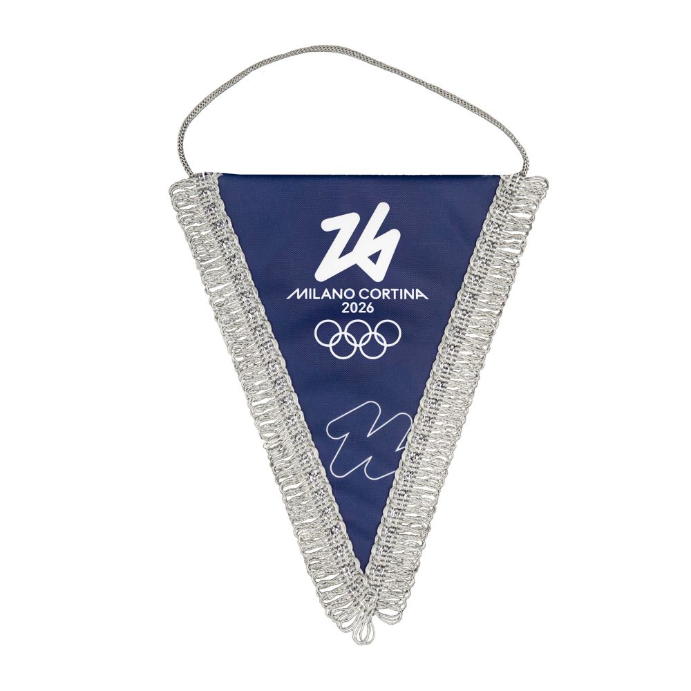 GAGLIARDETTO TRIANGOLARE MIS. 14X17 BIFACCIALE FONDI BLU/AZZURRO FRANGIA