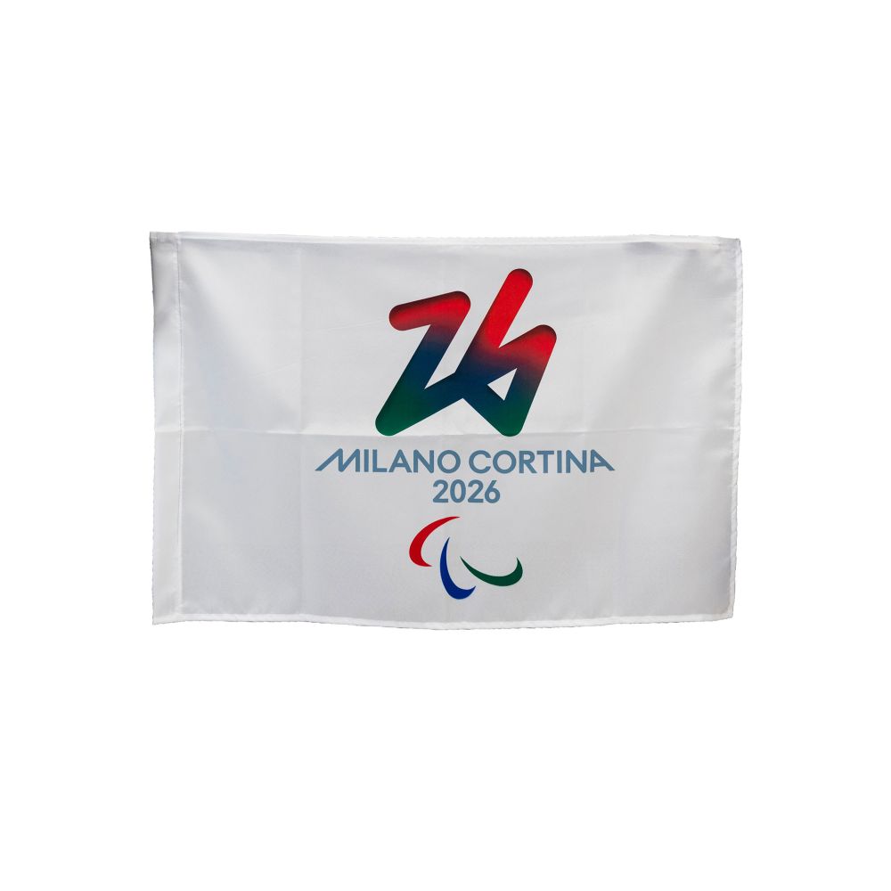 BANDIERA IN POLIESTERE 70X50CM SENZA ASTA FONDO BIANCO PARALYMPIC EMBLEM