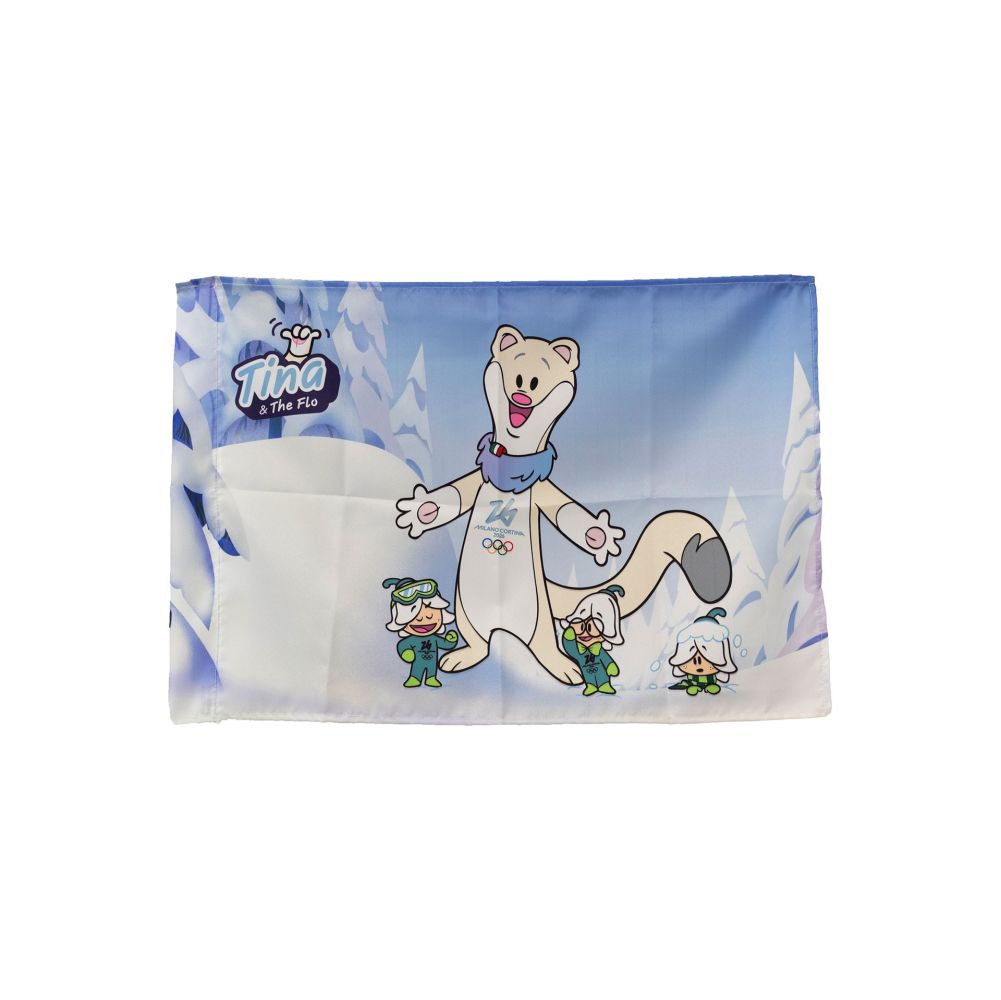 BANDIERA IN POLIESTERE 70X50CM SENZA ASTA MASCOT TINA E THE FLOW FONDO M