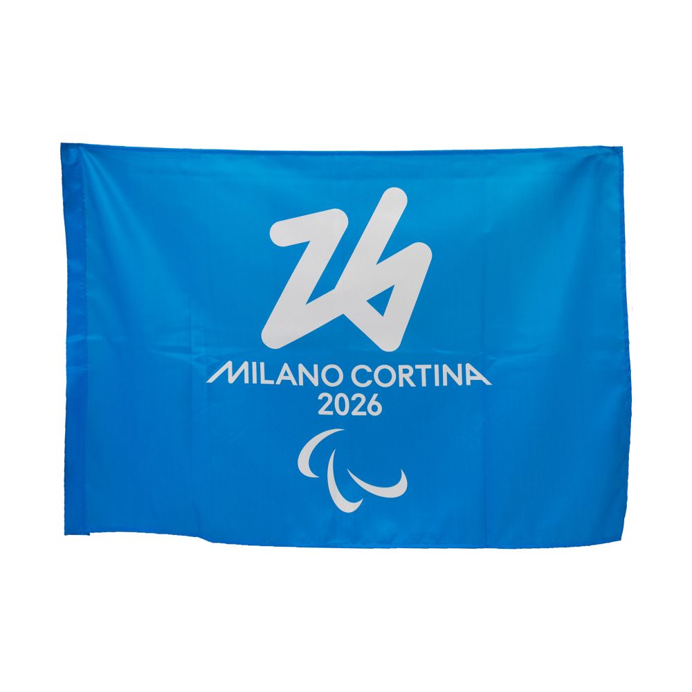 BANDIERA IN POLIESTERE 100X70CM SENZA ASTA FONDO BLU PARALYMPIC EMBLEMA
