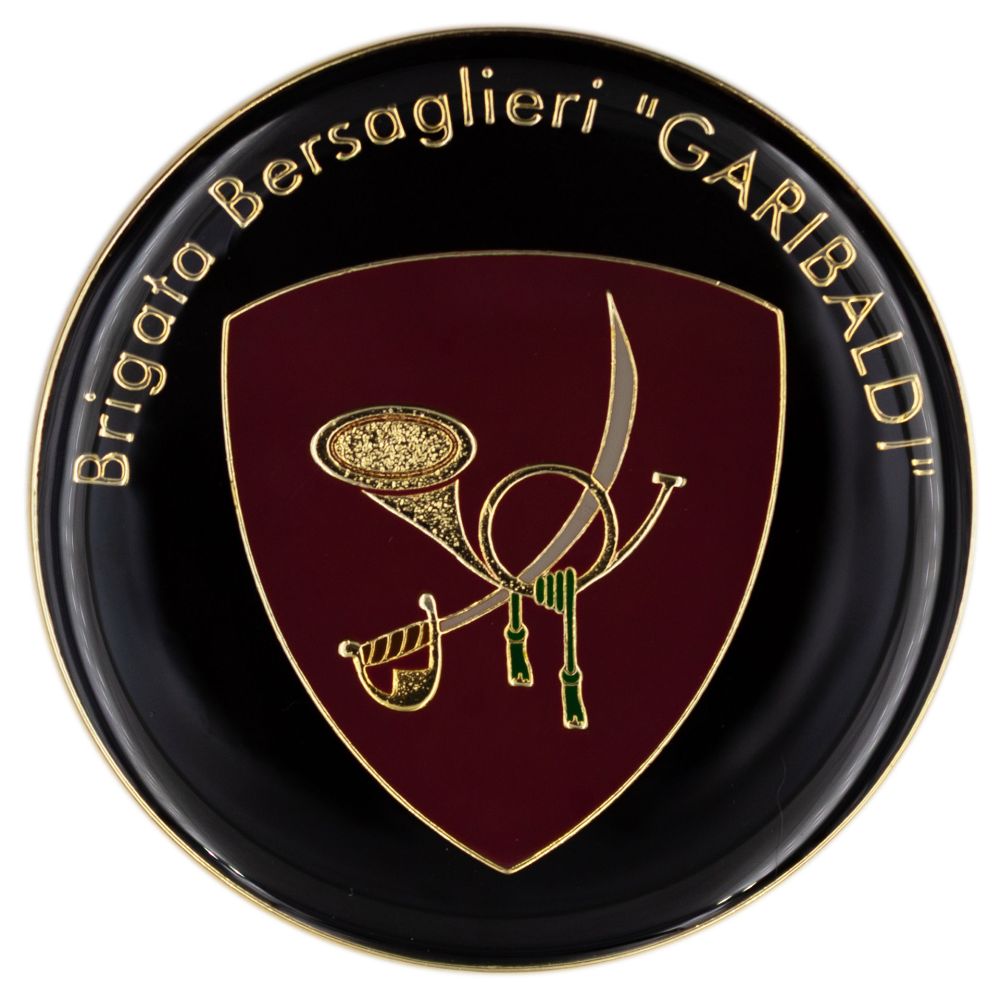 FERMACARTE IN METALLO SMALTATO BRIGATA BERSAGLIERI GARIBALDI E.I.