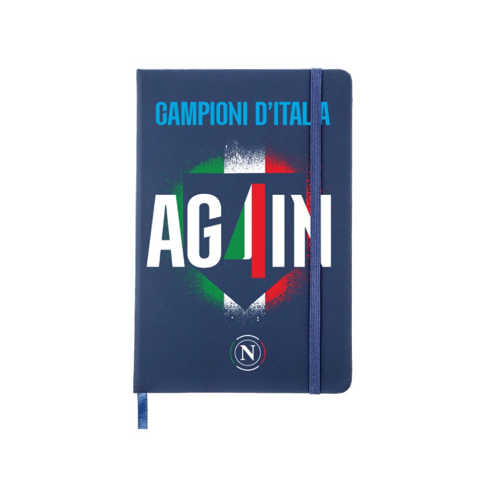 NOTES BLU NAVY 9x14cm  CAMPIONI D'ITALIA AGAIN