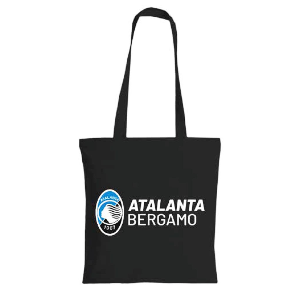 SHOPPER IN COTONE NERO ATALANTA BERGAMO