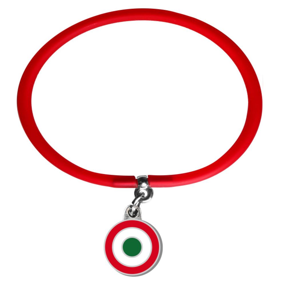 BRACCIALETTO IN SILICONE ROSSO CON PENDENTE