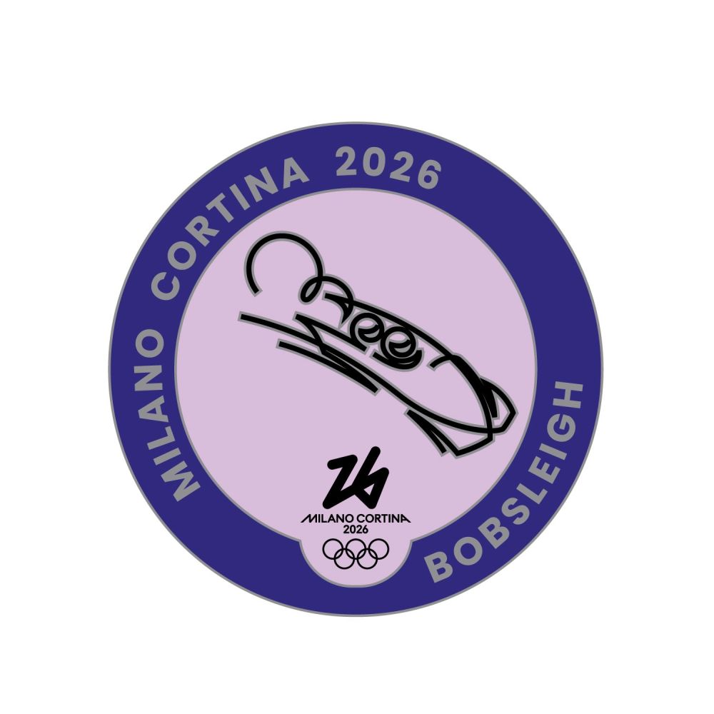 MC26 OLYMPIC PICTOGRAM - BOBSLEIGH SILVER METAL PIN 33MM X 33MM