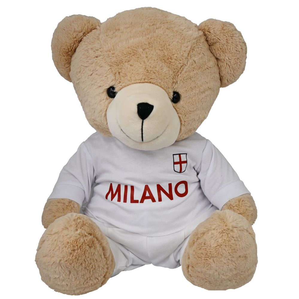 ORSONE SEDUTO H 50 CM CON MAGLIETTA 10 MILANO E PANTALONCINO