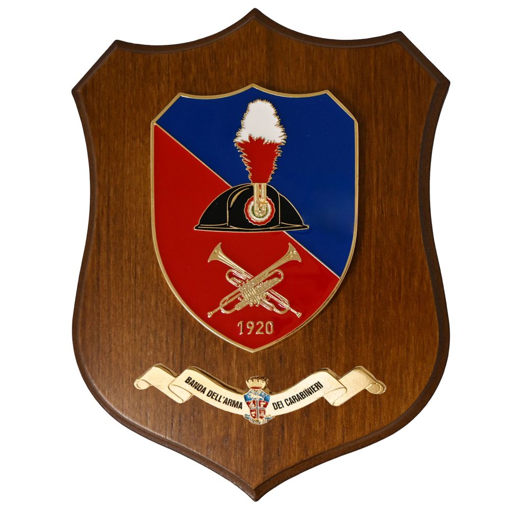 CREST CON LOGO BANDA DELL'ARMA DIM CM 22,5 X 17,5