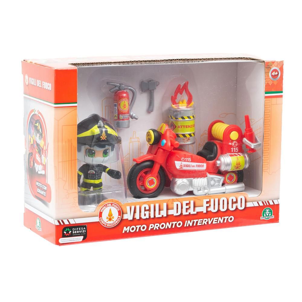 MOTO CON PERSONAGGIO VIGILI DEL FUOCO