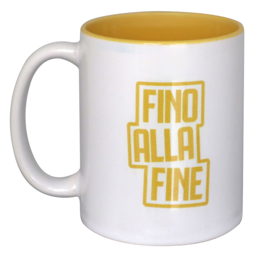 MUG IN CERAMICA INTERNO GIALLO FINO ALLA FINE