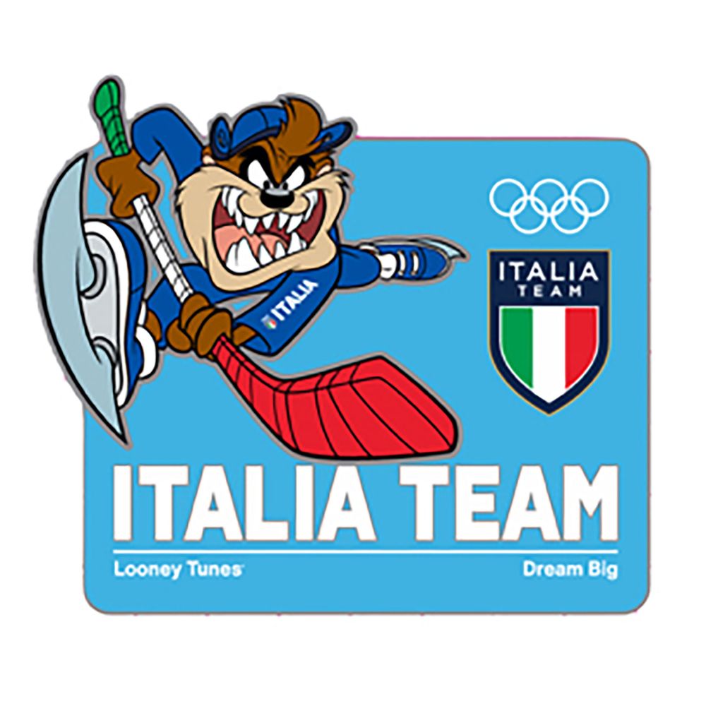 LT MC26ITALIA TEAM TAZ HOCKEY PLAYER LAPEL PIN