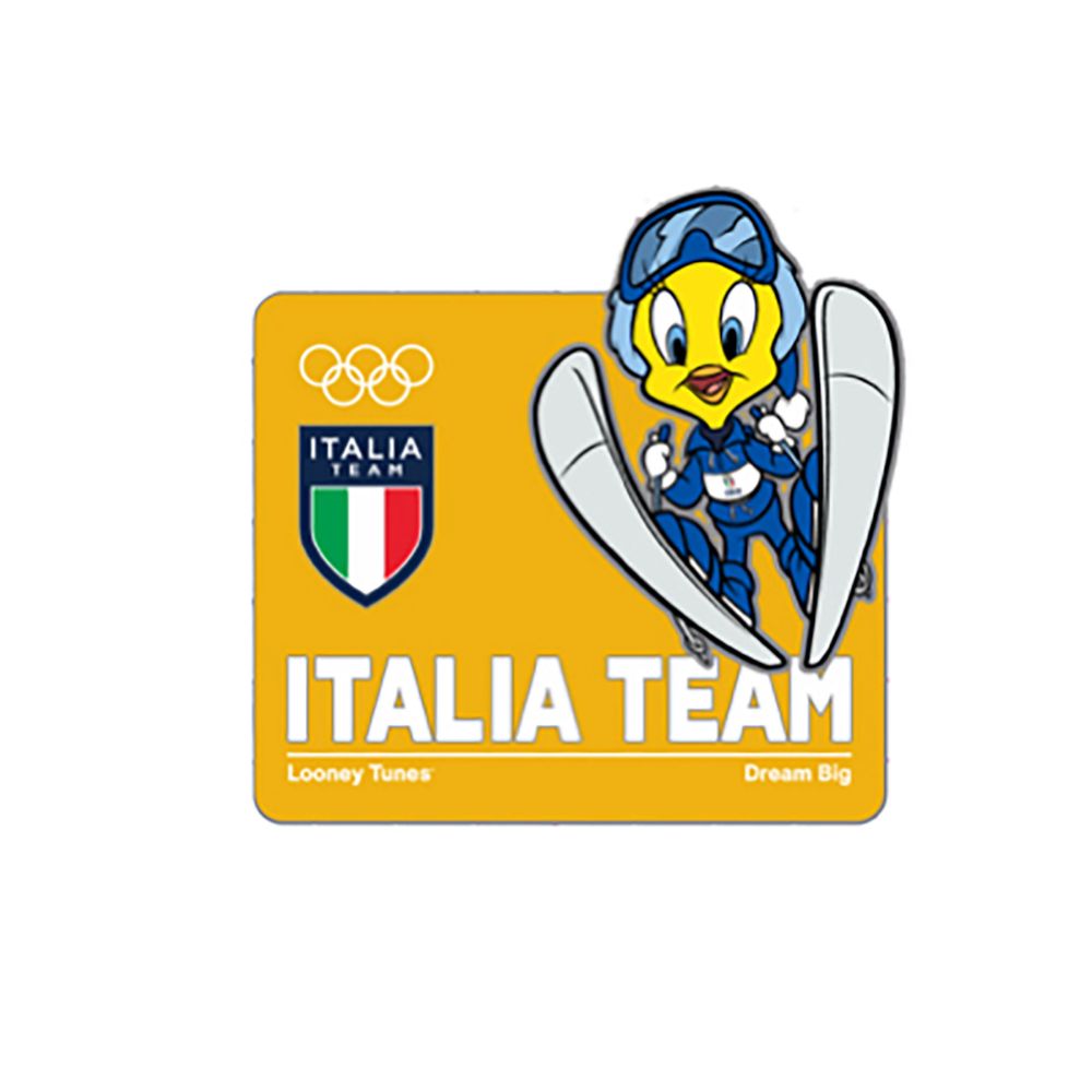 LT MC26 ITALIA TEAM TWEETY ALPINE SKIER LAPEL PIN