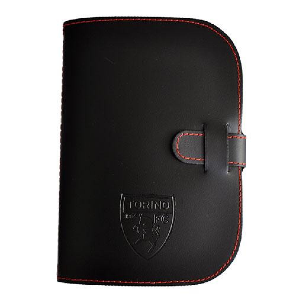 NOTES IN ECOPELLE NERA TORINO FC 17X12 CM FOGLI COLOR AVORIO