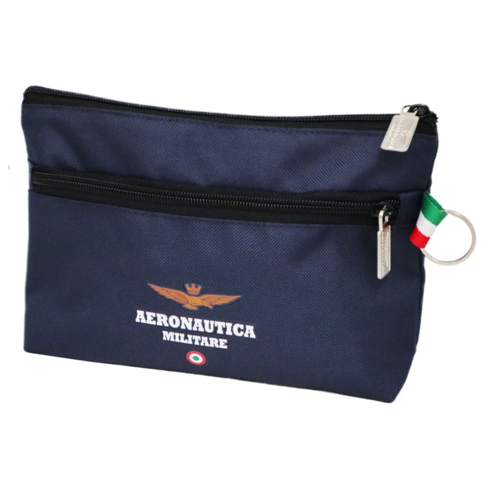 PORTATUTTO A BUSTINA A DOPPIA ZIP LOGO A.M. CON DOPPIO VANO INTERNO, DIM