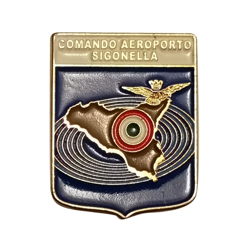 DISTINTIVO DA CAMICIA 25X32MM IN METALLO COMANDO AEROPORTO SIGONELLA
