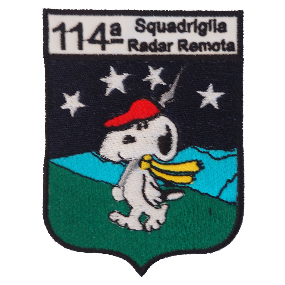 TOPPA DISTINTIVO RICAMATO DA CUCIRE 60X90 MM 114 SQUADRIGLIA RADAR RERMO