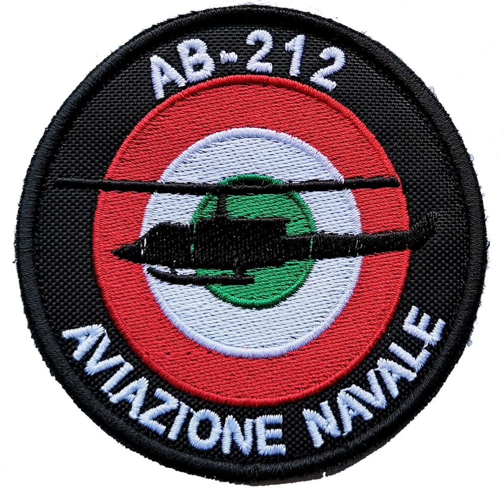 PATCH DISTINTIVO RICAMATO CON VELCRO DIA 80 MM AB 212 AVIAZIONE NAVALE