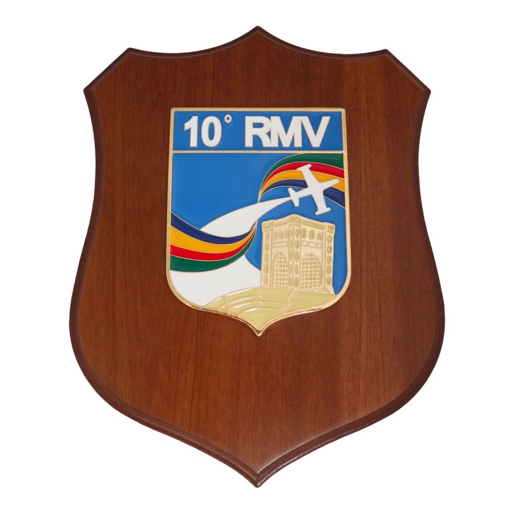 CREST IN METALLO SMALTATO BASE LEGNO CL3 22,50 X 17,50 10 REPARTO MANUTE