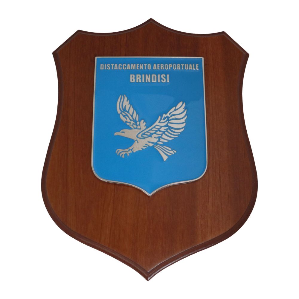 CREST IN METALLO SMALTATO BASE LEGNO CL3 22,50 X 17,50 DISTACCAMENTO AER
