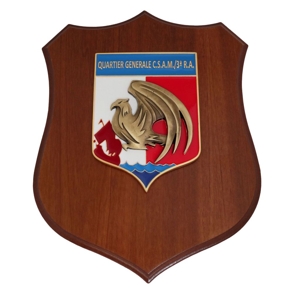 CREST IN METALLO SMALTATO BASE LEGNO CL3 22,50 X 17,50 QUARTIER GENERALE