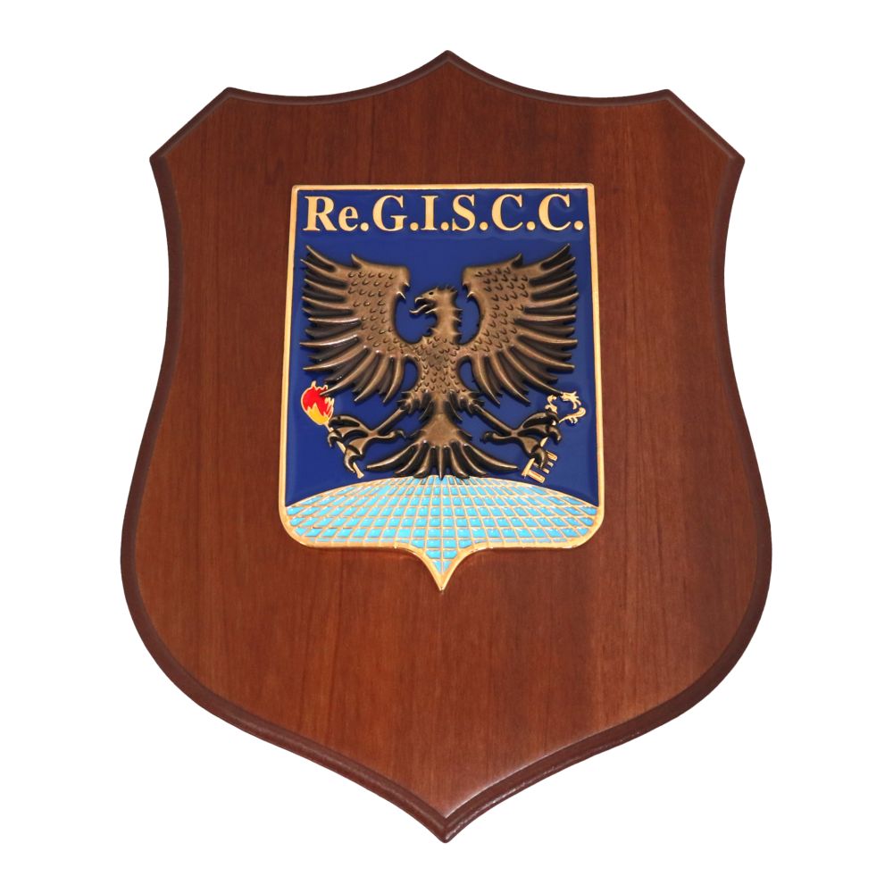 CREST IN METALLO SMALTATO BASE LEGNO CL3 22,50 X 17,50 REPARTO GESTIONE