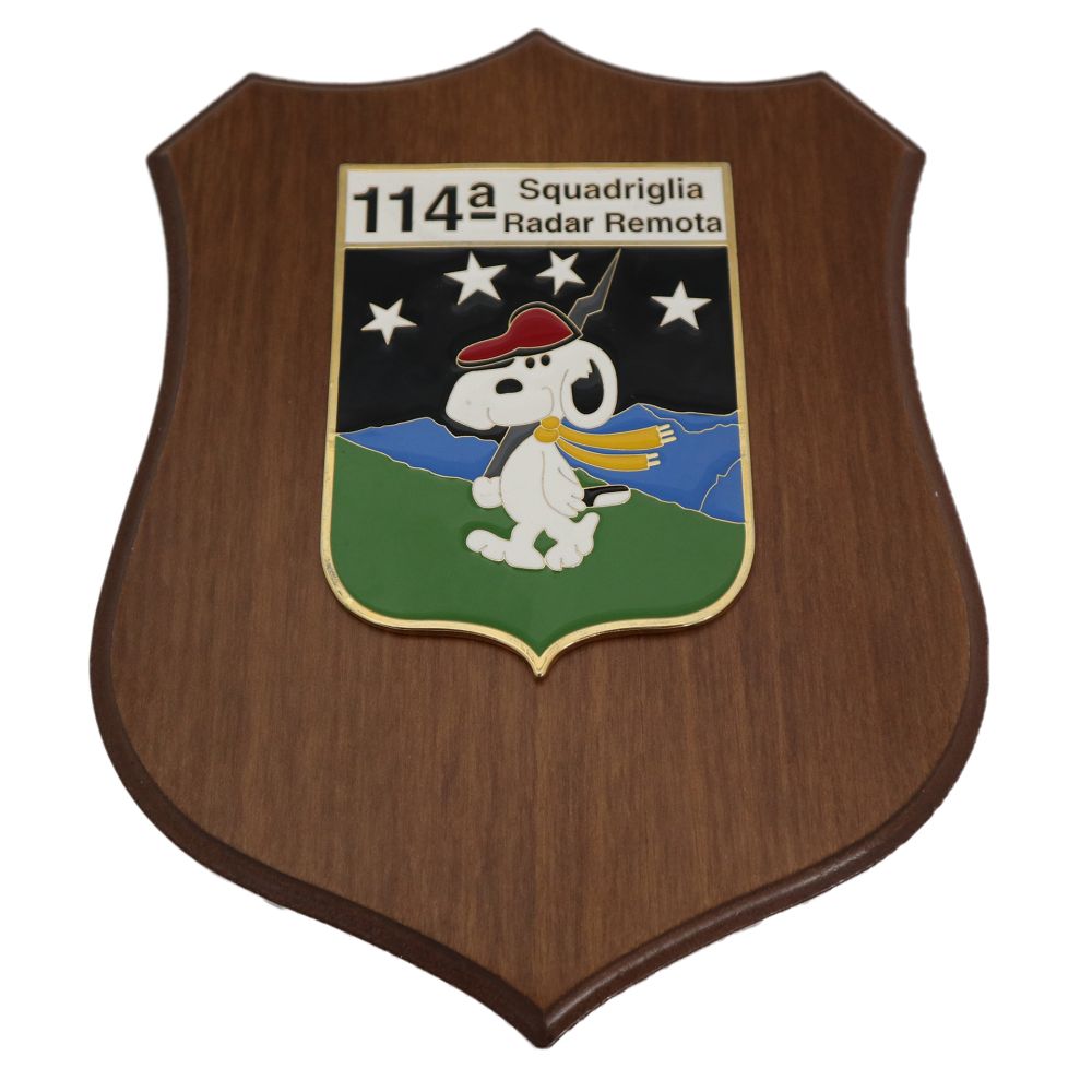 CREST IN METALLO SMALTATO BASE LEGNO CL3 22,50 X 17,50 CM 114 SQUAD RADA