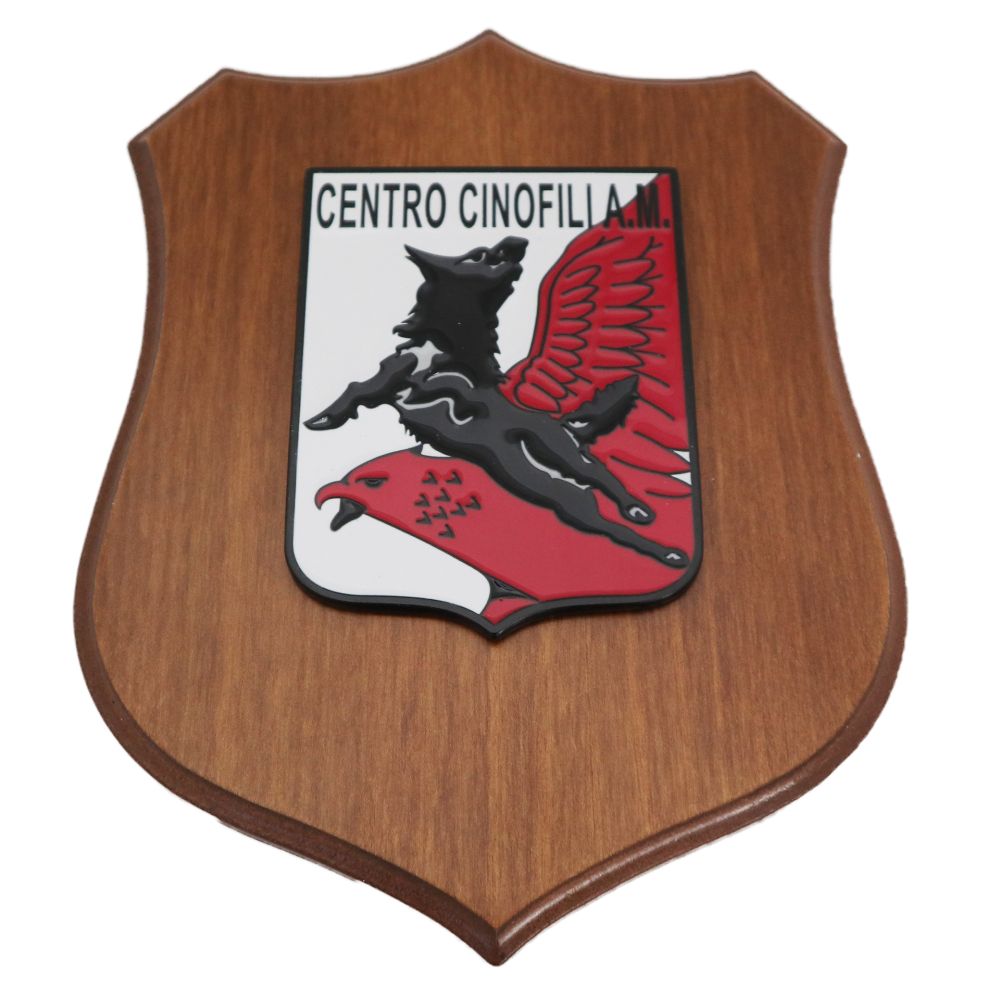 CREST IN METALLO SMALTATO BASE LEGNO CL3 22,50 X 17,50 CM CENTRO CINOFIL